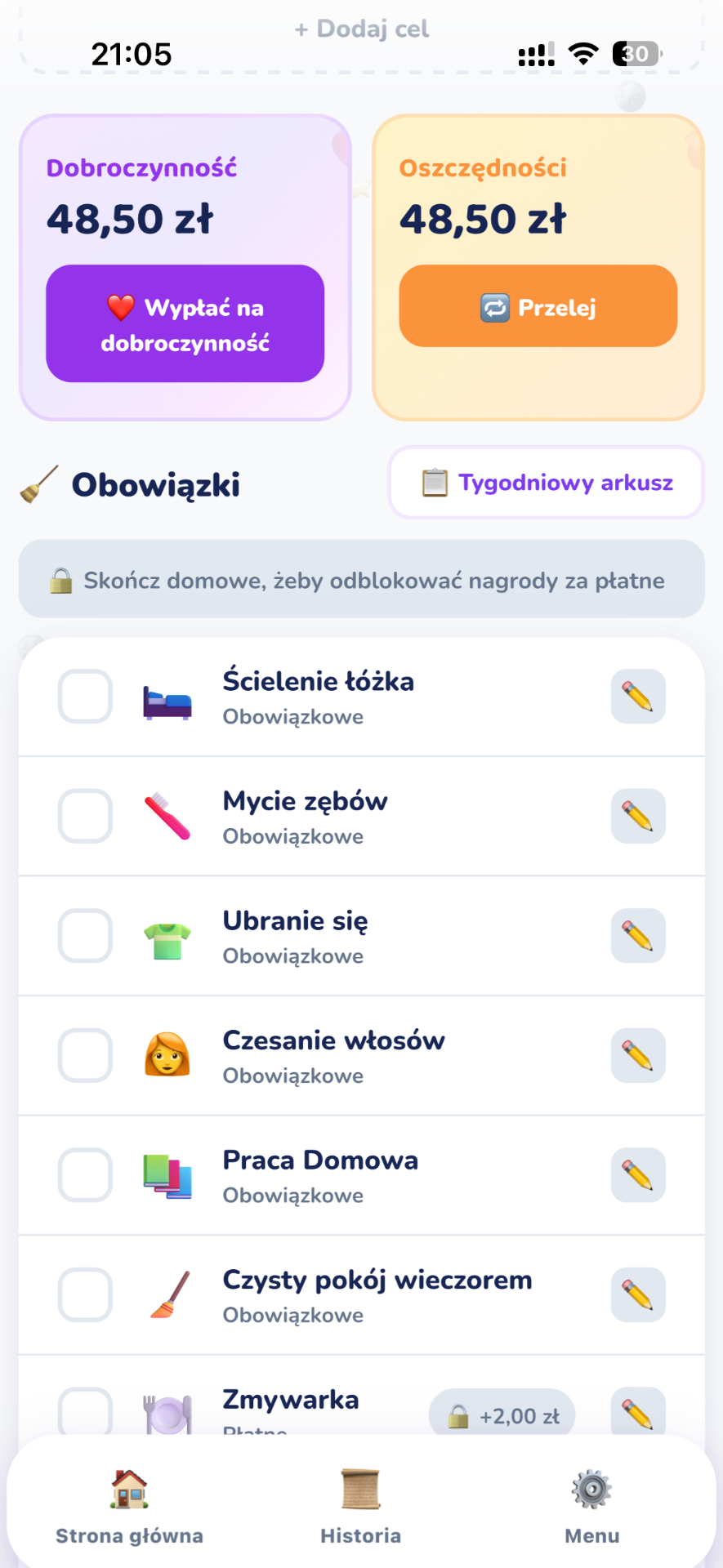 Ekran aplikacji Fundy