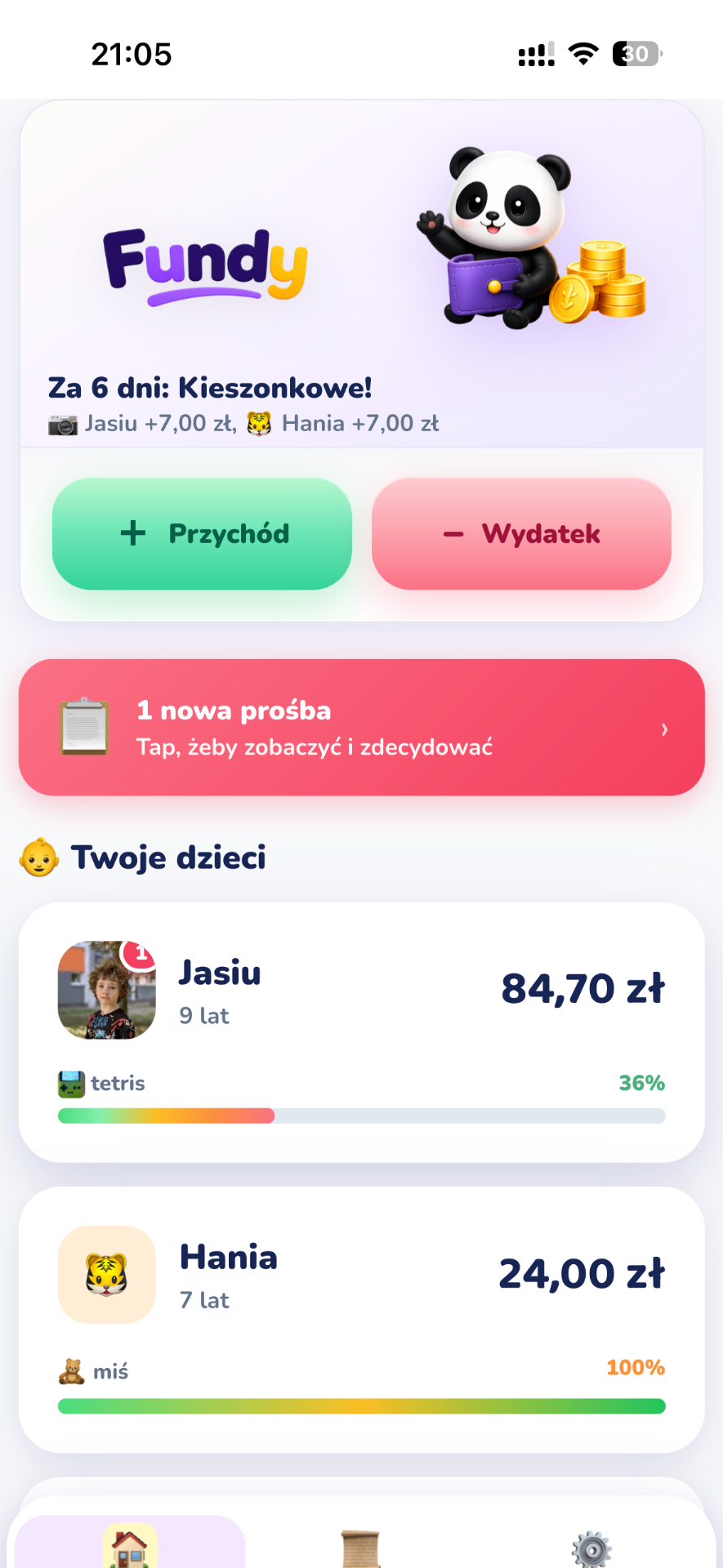 Ekran aplikacji Fundy